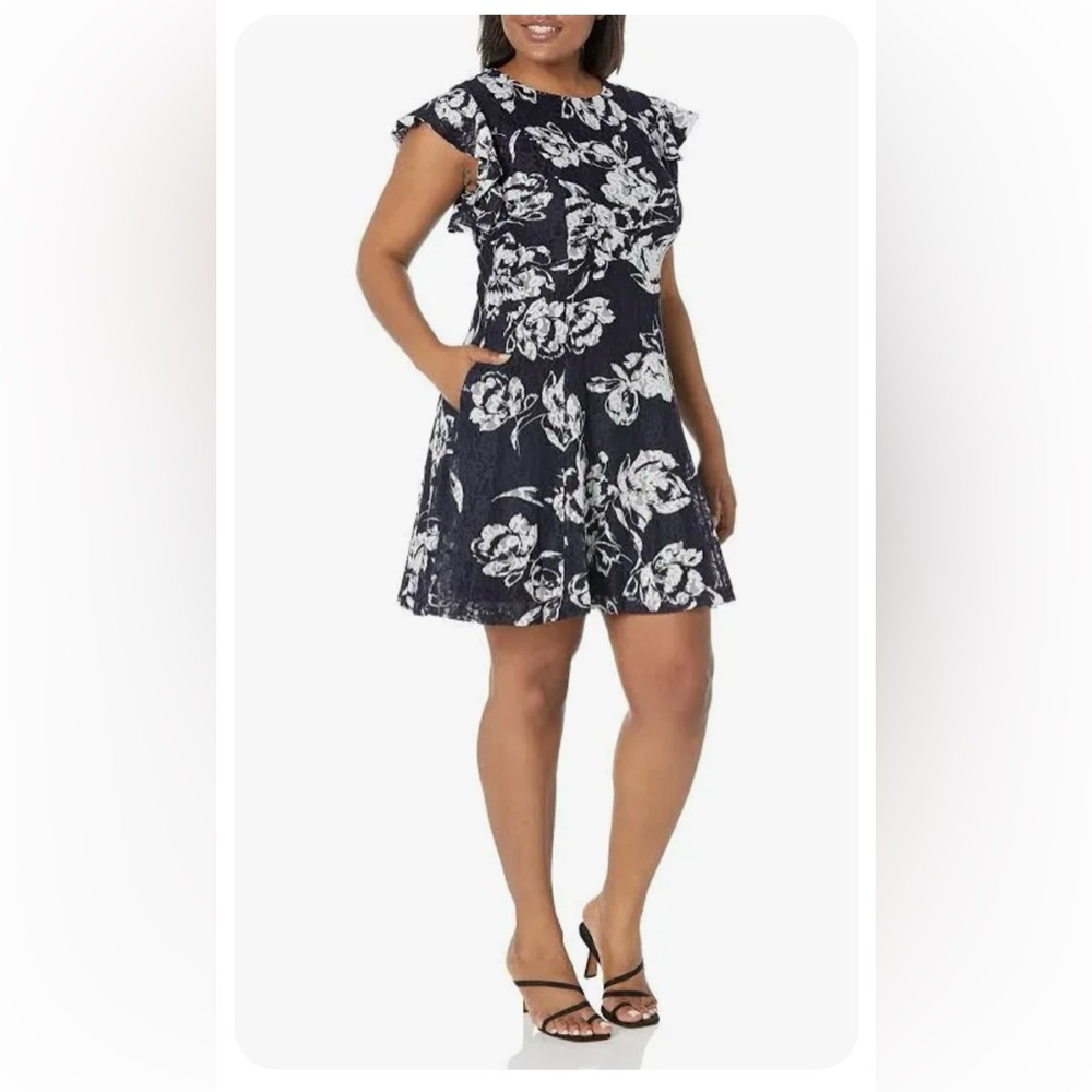 Eliza J Nordstrom navy floral dress 6